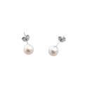 COLLANA DA DONNA IN ORO BIANCO 18 KT CON PERLA E DIAMANTE
