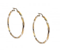 ORECCHINI CERCHI TORCHION IN ORO GIALLO E BIANCO 18 KT