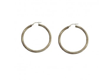 ORECCHINI CERCHI IN ORO BIANCO 18 KT