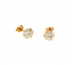 ORECCHINI PUNTO LUCE IN ORO GIALLO 18 KT CON ZIRCONI TAGLIO BRILLANTE