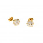 ORECCHINI SOLITARIO IN ORO GIALLO 18 KT CON ZIRCONI