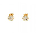 ORECCHINI SOLITARIO IN ORO GIALLO 18 KT CON ZIRCONI