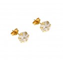 ORECCHINI SOLITARIO IN ORO GIALLO 18 KT CON ZIRCONI
