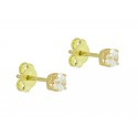 ORECCHINI PUNTO LUCE IN ORO GIALLO 18 KT CON ZIRCONI TAGLIO BRILLANTE