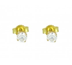 ORECCHINI PUNTO LUCE IN ORO GIALLO 18 KT CON ZIRCONI TAGLIO BRILLANTE