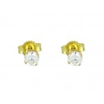 ORECCHINI PUNTO LUCE IN ORO GIALLO 18 KT CON ZIRCONI TAGLIO BRILLANTE