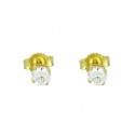 ORECCHINI PUNTO LUCE IN ORO GIALLO 18 KT CON ZIRCONI TAGLIO BRILLANTE