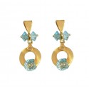 ORECCHINI PENDENTI IN ORO GIALLO 18 KT CON PIETRE CELESTI ACQUAMARINA