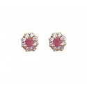 ORECCHINI KATE IN ORO GIALLO 18 KT CON ZIRCONI ROSA E BIANCHI