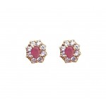 ORECCHINI KATE IN ORO GIALLO 18 KT CON ZIRCONI ROSA E BIANCHI