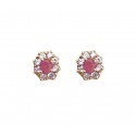 ORECCHINI KATE IN ORO GIALLO 18 KT CON ZIRCONI ROSA E BIANCHI