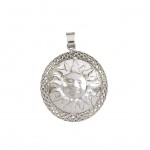 CIONDOLO SOLE IN ORO BIANCO 18 KT + COLLANA LACCIO OMAGGIO