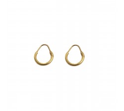 ORECCHINI IN ORO GIALLO 18 KT MODELLO SCUDO CON SMALTO VERDE