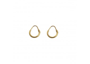 ORECCHINI IN ORO GIALLO 18 KT MODELLO SCUDO CON SMALTO VERDE