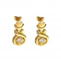 ORECCHINI IN ORO GIALLO 18 KT MODELLO SCUDO CON SMALTO VERDE