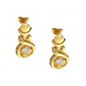 ORECCHINI PENDENTI IN ORO GIALLO 18 KT CON ZIRCONI BIANCHI TAGLIO BRILLANTE