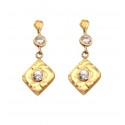 ORECCHINI PENDENTI IN ORO GIALLO 18 KT CON ZIRCONI BIANCHI BRILLANTE