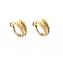 ORECCHINI IN ORO GIALLO 18 KT MODELLO SCUDO CON SMALTO VERDE