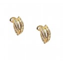 ORECCHINI IN ORO GIALLO 18 KT MODELLO SCUDO CON SMALTO VERDE
