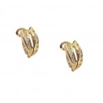 ORECCHINI IN ORO GIALLO 18 KT MODELLO SCUDO CON SMALTO VERDE