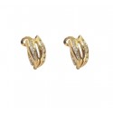 ORECCHINI IN ORO GIALLO 18 KT MODELLO SCUDO CON SMALTO VERDE