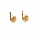 ORECCHINI IN ORO GIALLO 18 KT MODELLO SCUDO CON SMALTO VERDE