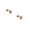 ORECCHINI IN ORO GIALLO 18 KT MODELLO SCUDO CON SMALTO VERDE