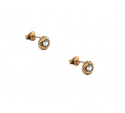ORECCHINI PUNTO LUCE IN ORO GIALLO 18 KT ZIRCONI BRILLANTI