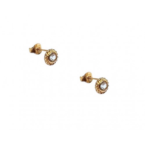 ORECCHINI PUNTO LUCE IN ORO GIALLO 18 KT ZIRCONI BRILLANTI