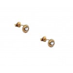 ORECCHINI IN ORO GIALLO 18 KT MODELLO SCUDO CON SMALTO VERDE