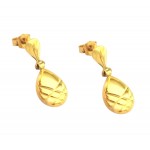 ORECCHINI IN ORO GIALLO 18 KT MODELLO SCUDO CON SMALTO VERDE