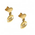 ORECCHINI IN ORO GIALLO 18 KT MODELLO SCUDO CON SMALTO VERDE