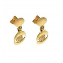 ORECCHINI IN ORO GIALLO 18 KT MODELLO SCUDO CON SMALTO VERDE