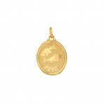 CIONDOLO SEGNO ZODIACALE PESCI IN ORO GIALLO 18 KT 