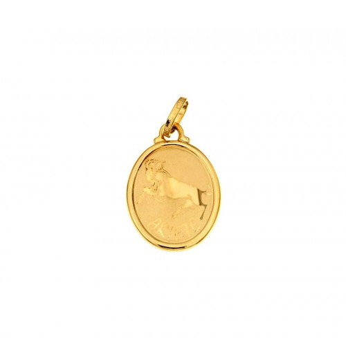 CIONDOLO SEGNO ZODIACALE ARIETE IN ORO GIALLO 18 KT + COLLANA LACCIO IN OMAGGIO