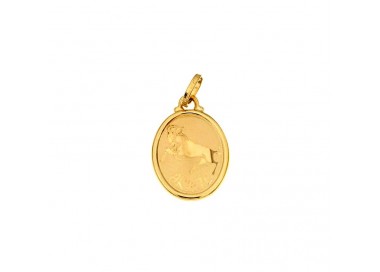 CIONDOLO SEGNO ZODIACALE ARIETE IN ORO GIALLO 18 KT + COLLANA LACCIO IN OMAGGIO