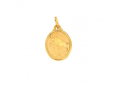 CIONDOLO SEGNO ZODIACALE TORO IN ORO GIALLO 18 KT + COLLANA LACCIO IN OMAGGIO