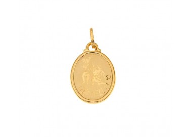 CIONDOLO SEGNO ZODIACALE GEMELLI IN ORO GIALLO 18 KT + COLLANA LACCIO IN OMAGGIO