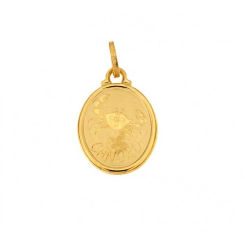 CIONDOLO SEGNO ZODIACALE CANCRO IN ORO GIALLO 18 KT + COLLANA LACCIO IN OMAGGIO