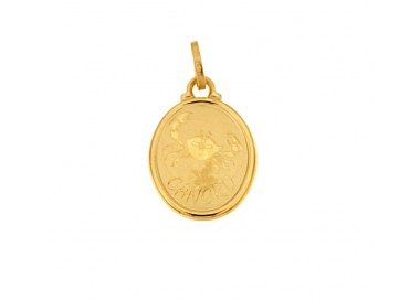 CIONDOLO SEGNO ZODIACALE CANCRO IN ORO GIALLO 18 KT + COLLANA LACCIO IN OMAGGIO