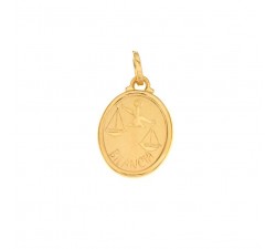 CIONDOLO SEGNO ZODIACALE BILANCIA IN ORO GIALLO 18 KT