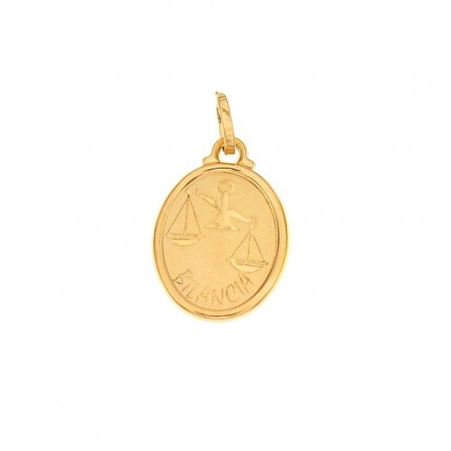CIONDOLO SEGNO ZODIACALE BILANCIA IN ORO GIALLO 18 KT