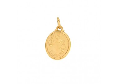 CIONDOLO SEGNO ZODIACALE BILANCIA IN ORO GIALLO 18 KT + COLLANA LACCIO IN OMAGGIO