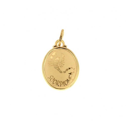 CIONDOLO SEGNO ZODIACALE SCORPIONE IN ORO GIALLO 18 KT