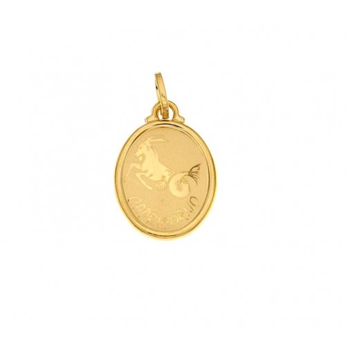 CIONDOLO SEGNO ZODIACALE CAPRICORNO IN ORO GIALLO 18 KT + COLLANA LACCIO IN OMAGGIO
