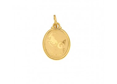 CIONDOLO SEGNO ZODIACALE CAPRICORNO IN ORO GIALLO 18 KT + COLLANA LACCIO IN OMAGGIO
