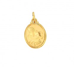 CIONDOLO SEGNO ZODIACALE LEONE IN ORO GIALLO 18 KT + COLLANA LACCIO IN OMAGGIO