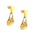 ORECCHINI IN ORO GIALLO 18 KT MODELLO SCUDO CON SMALTO VERDE