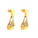 ORECCHINI PENDENTI IN ORO GIALLO 18 KT CON ZIRCONI ROSA E BIANCHI