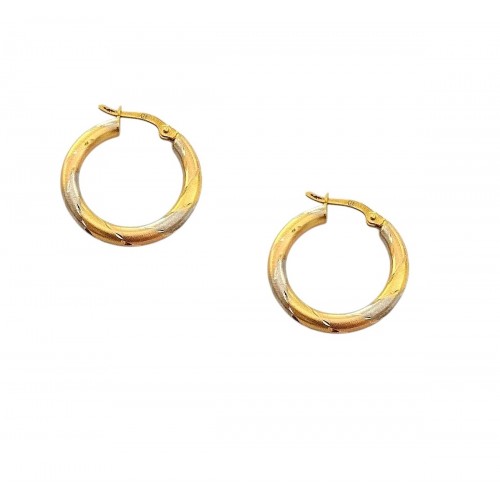ORECCHINI IN ORO GIALLO 18 KT MODELLO SCUDO CON SMALTO VERDE